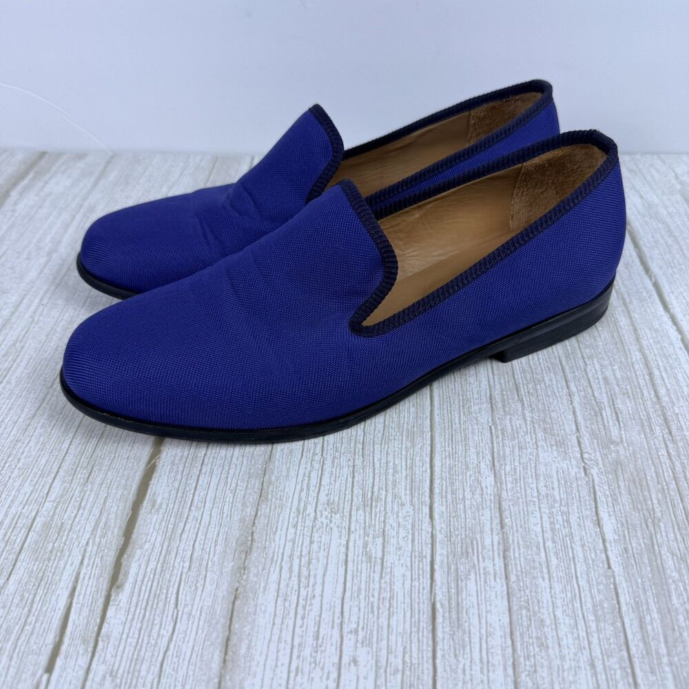 Duke + Dexter Mens Loafer Fabric Blue Slip-On Handmade England Sz 10